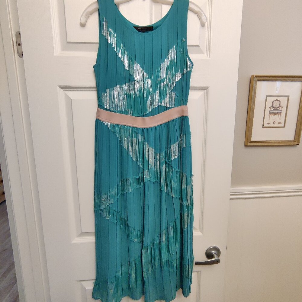 BCBG MaxAzria Zariah SZ-S Pleated Chiffon Midi Dress *Party *Cocktail *Wedding